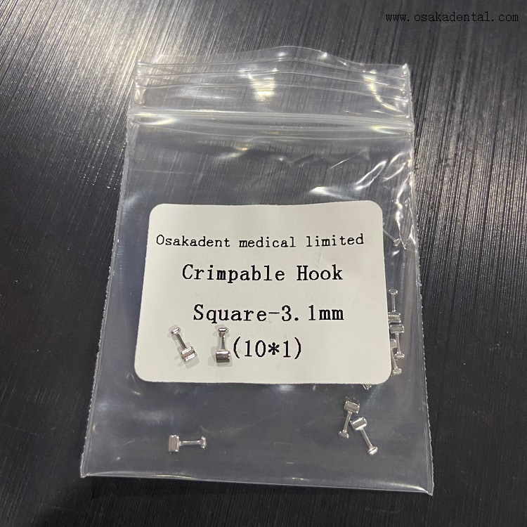 Dental Orthodontic Crimpable Hook Square - 3.1mm
