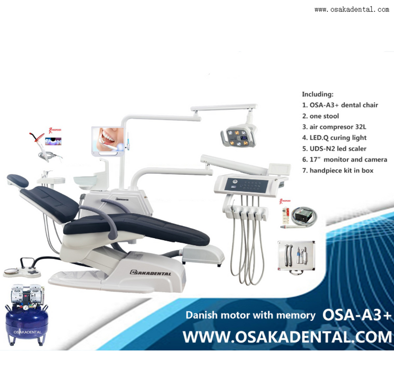 Luxury Dental Chair Set with Danmark Motor And Leather Seat
