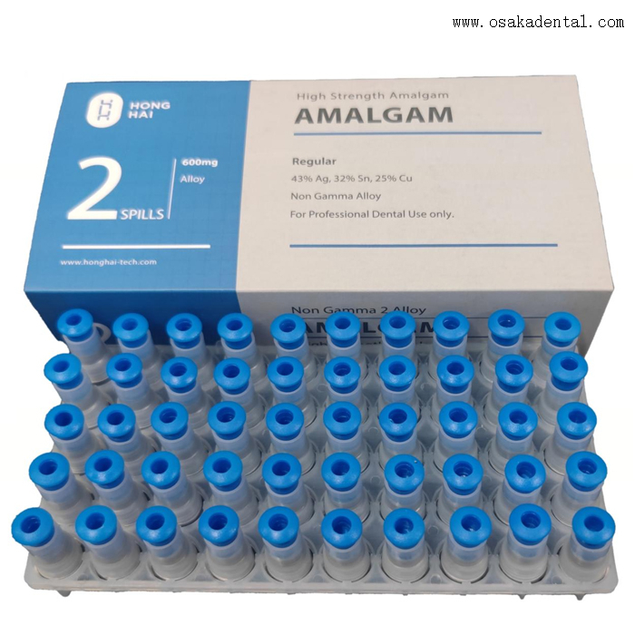 Ag 43% blue color Dental Amalgam Alloy Capsule 600mg Spill2