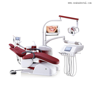 Luxury comfortabel leather Dental Chair with dentist stool and big seat Dental unit with dental handpiece and other option A6800