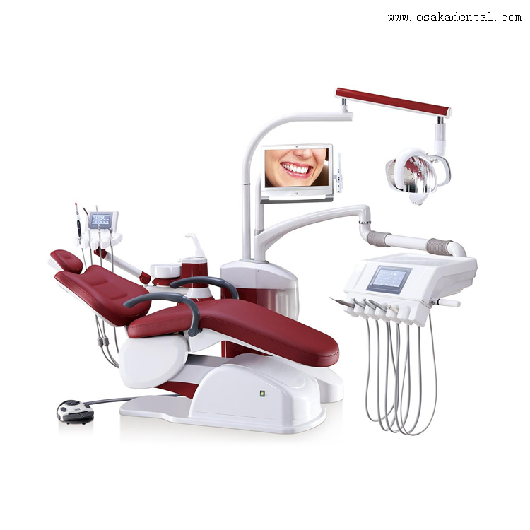 Luxury comfortabel leather Dental Chair with dentist stool and big seat Dental unit with dental handpiece and other option A6800