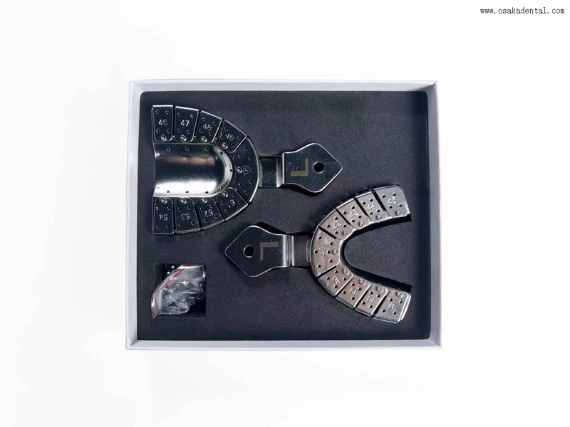 Professional Dental Implant Impression Trays in box Made with High Quality Stainless Steel Impression Trays Dental