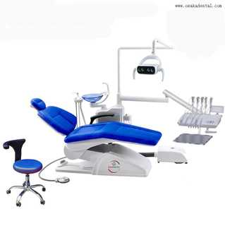 Soft PU Top Mounted Electric Dental Chair with LED Light with Air Compressor