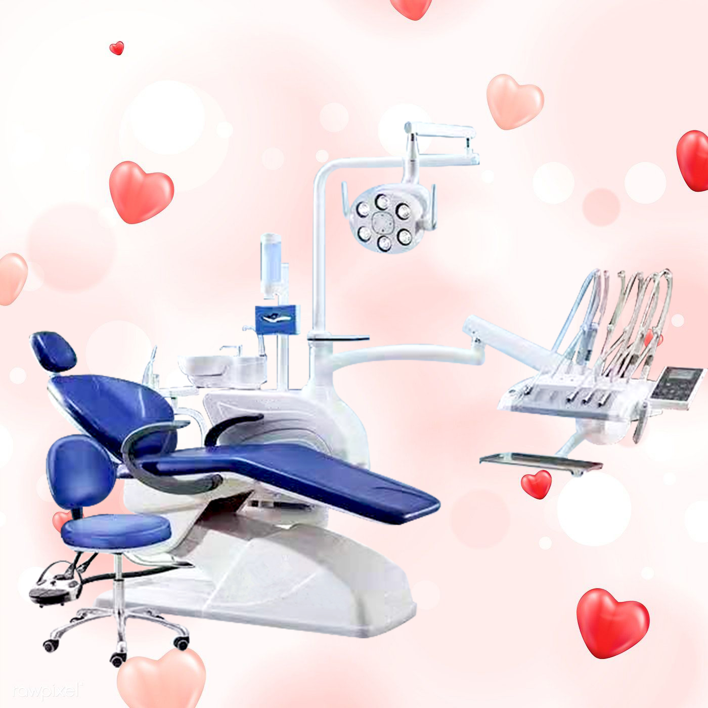 Dental chair with top mounted tray and with 