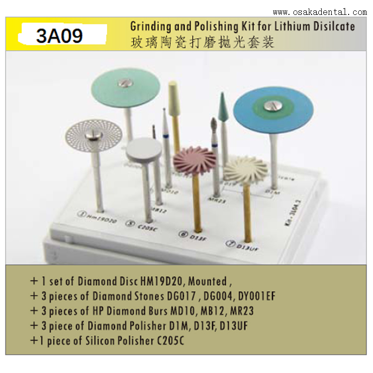 Dental diamond burs kit Grinding and polishing kit for zirconia