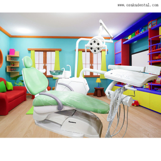 Dental Chair with Green Color And Economic Type for Dental Clinic