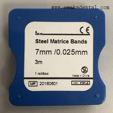 STAINLESS STEEL MATRICE BANDS in roll for dental treatment for dental handpiece
