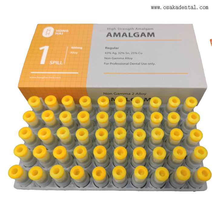 Ag 43% yellow color Dental Amalgam Alloy Capsule 400mg Spill1