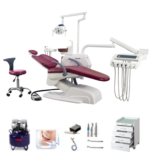 Big Seat Dental Chair Set with Cabinet for Clinic