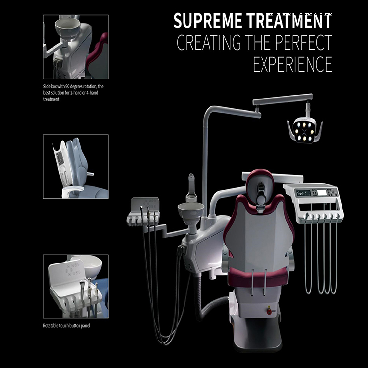 Dental Chair Unit with LED Sensor Dual-colored Lamp