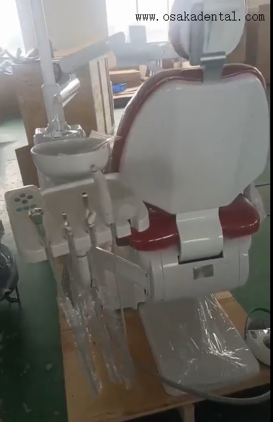 Adjustable LED dental chair with anti-microbial upholstery for clinical hygiene