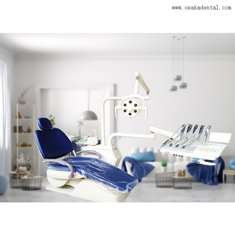 High Quality Dental Chair Unit with Top Mounted Instrument Tray
