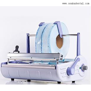 Dental sealing machine with holder for sterilization pouch