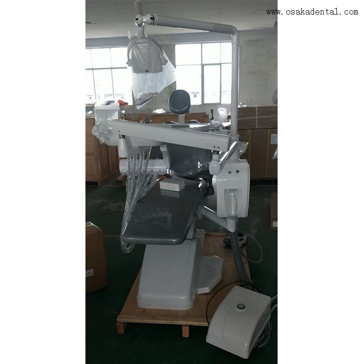 Economic dental chair with dental air compressor and good quality dental handpiece