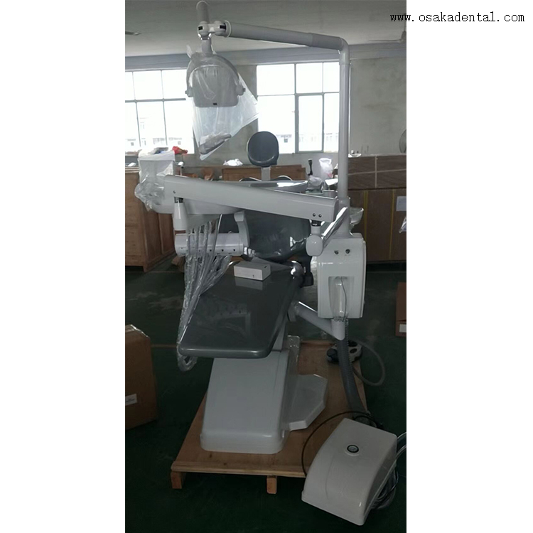 Economic dental chair with dental air compressor and good quality dental handpiece
