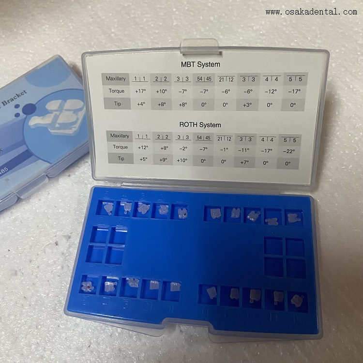 Dental Orthodontics MESH Base Ceramic Bracket ROTH/MBT OSA-F690-Ice
