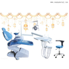 Economic dental chair for dental clinic Blue colour PU leather