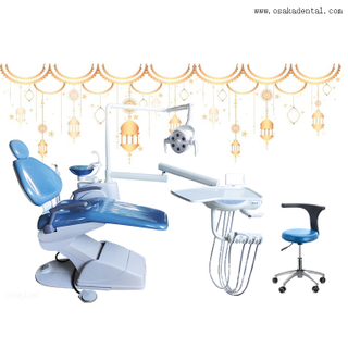 Economic dental chair for dental clinic Blue colour PU leather