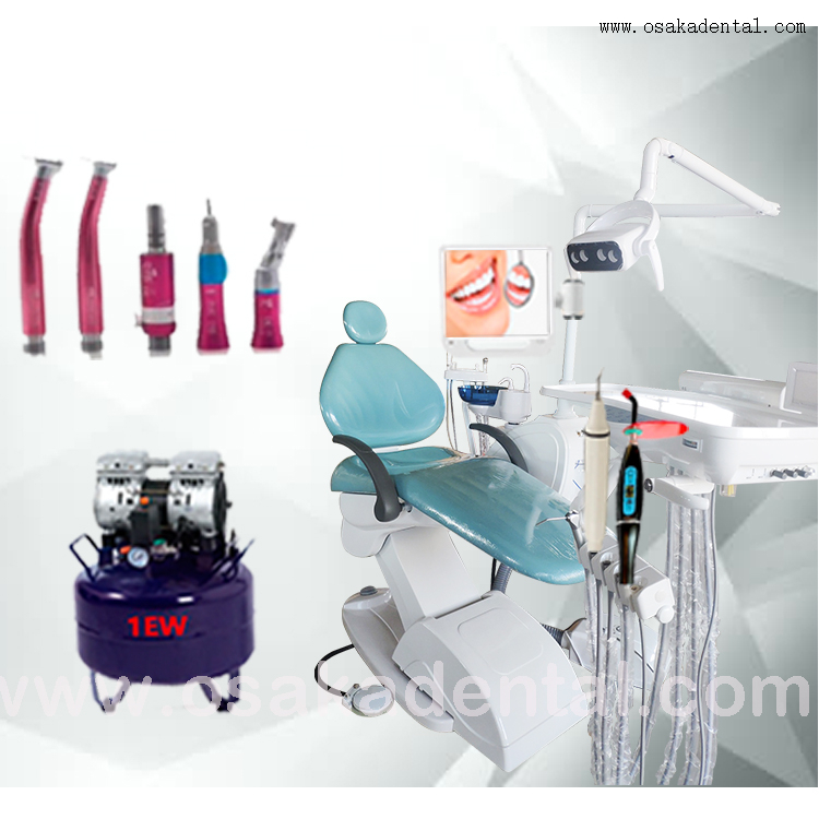 Dental chair with dental highspeed handpiece and dental low speed handpeice