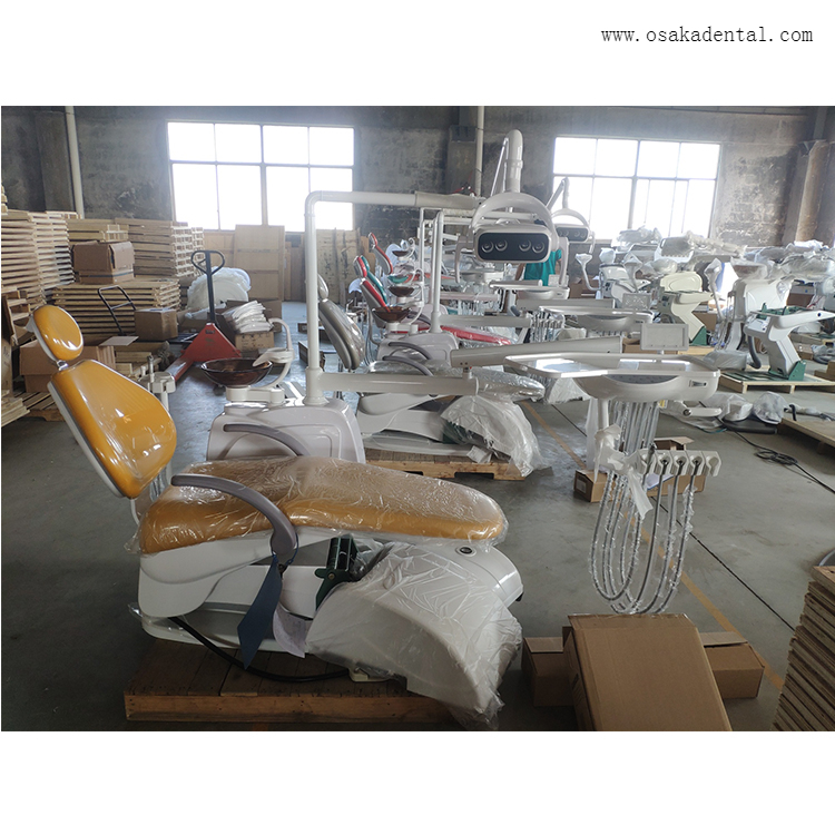 Blue Color Dental Chair with Dental Handpiece And Dental Air Compressor