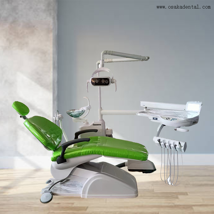 Dental chair with dental highspeed handpiece and dental low speed handpiece and dental implant machine