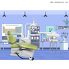 High quality Dental Chair with dentist stool with curing light and dental handpiece