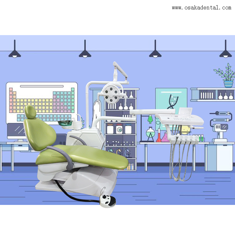 High quality Dental Chair with dentist stool with curing light and dental handpiece