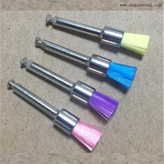 PB-330C colorful nylon dental Latch style flat prophy brush