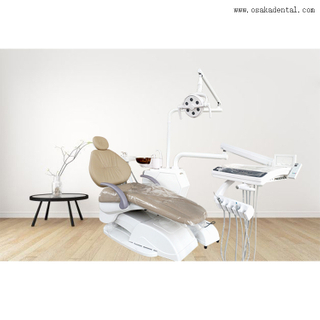 Soft Leather Brown Color High Class Dental Chair Unit