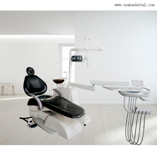 Black color dental chair with LED lamp 