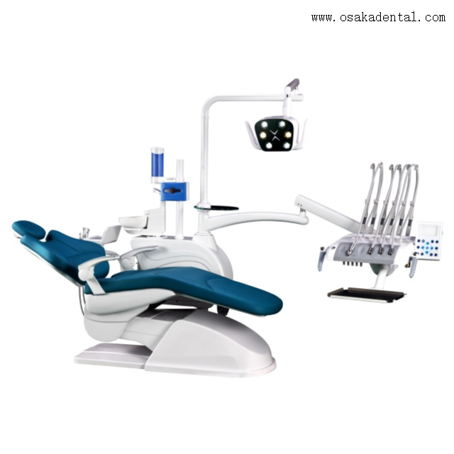 Top Mounted Tray Leather Dental Chair 