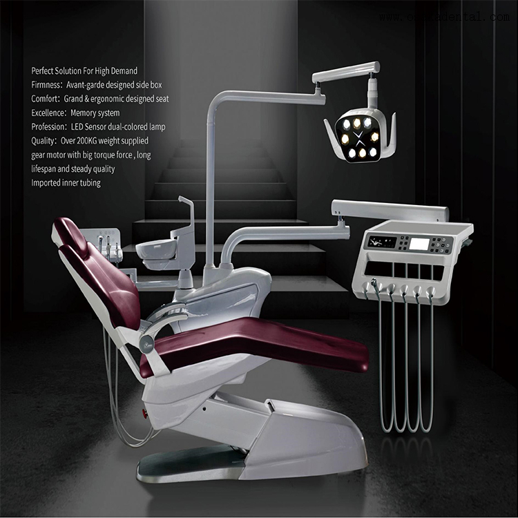 Dental Chair Unit with LED Sensor Dual-colored Lamp