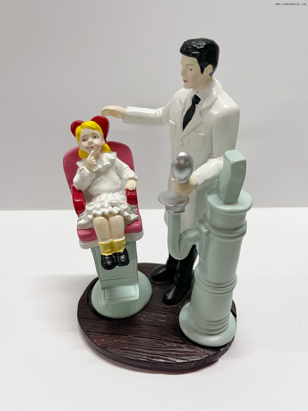New Dental Office Decoration Dentist And Little Girl Figurine Ornament