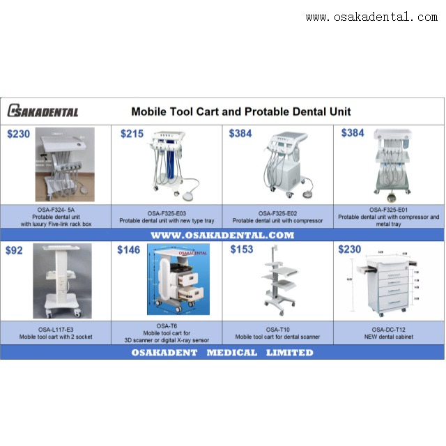 Mobile Tool Cart and Protable Dental Unit for Dental or Pet
