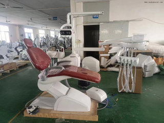 Adjustable LED dental chair with anti-microbial upholstery for clinical hygiene