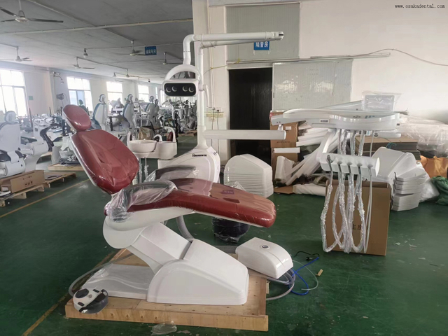 Adjustable LED dental chair with anti-microbial upholstery for clinical hygiene