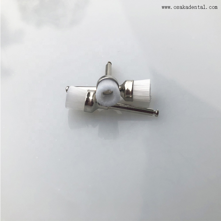 Dental Latch Style Flat White Bristle Prophy Brush