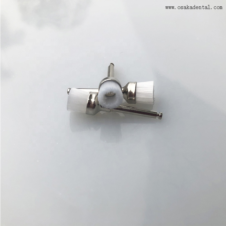 Dental Latch Style Flat White Bristle Prophy Brush