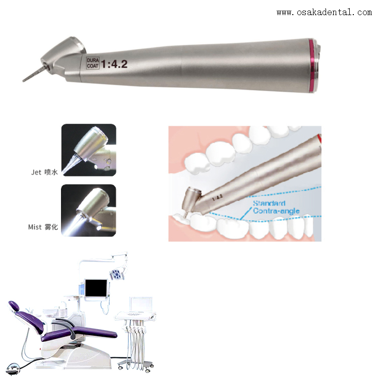 Surgical Use 1:4.2 Inner Spray Fiber Optic Increase Dental Contra Angle Handpiece