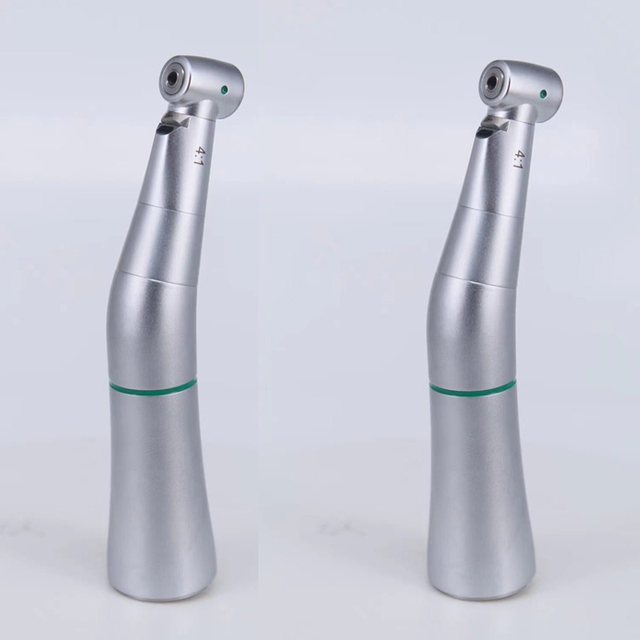 Dental 4:1 Reduction Contra Angle Fiber Optic Handpiece Turbine Push Button