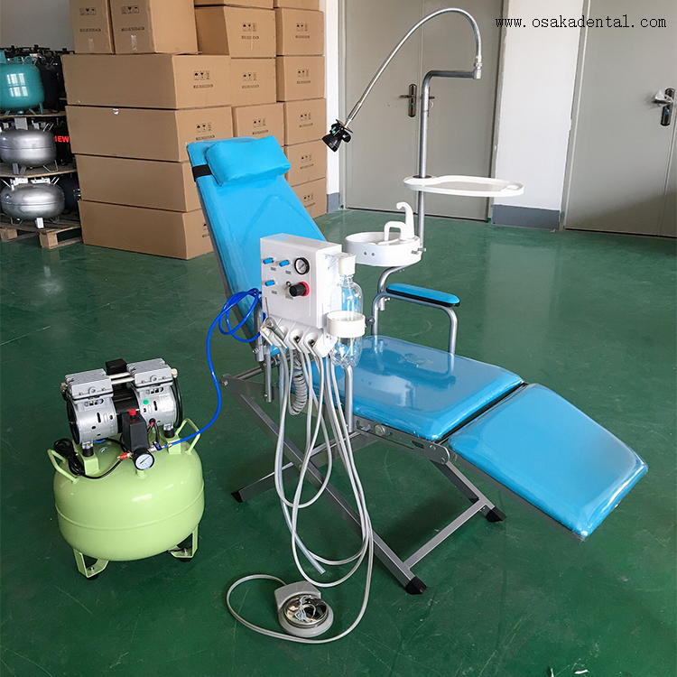 Portable Folding Dental Chair Mobile Unit with LED Light