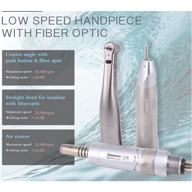 Fiber Optic Low Speed Dental Handpiece with Stainless Body.