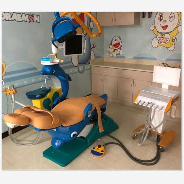 Lovely Dolphin Cartoon Kids Dental Chair Unit for Children