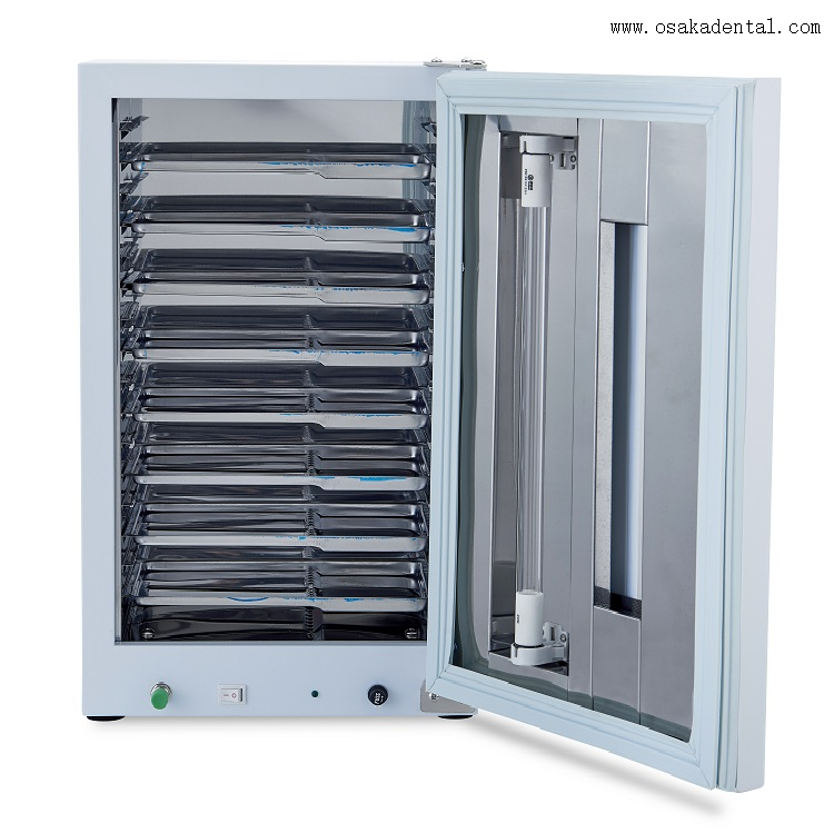 Dental UV Sterilizer Single Door with Timing And Ozone with 10 Stainless Tray