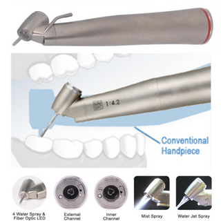 Fiber Optic Led 1:4.2 External Dental Electric Micro Motor Used Low Speed Contra Angle Handpiece