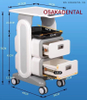 Mobile Tool Cart with Wheels 2 Drawers Trolley Multifunction Roller Tool Cabinet for 3D Scanner Machine