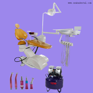 Economic dental chair with dental air compressor and good quality dental handpiece