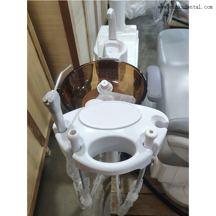 Dental chair with top mounted instrument tray with good quality dental handpiece
