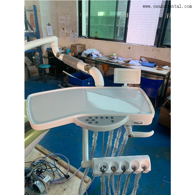 Dental chair for dental office with LED curing light
