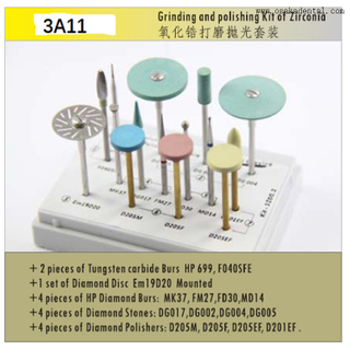 Dental Grinding And Polishing Kit of Zirconia 